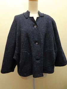 free shipping! BULLE DE SAVON gray compression knit jacket (F)