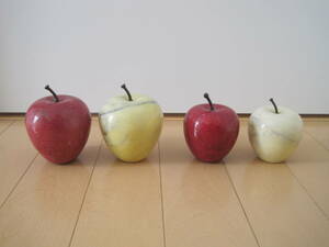 Set 4 pieces Marble Apple Marble Apple Marble Out of Marble Object Paper Wade