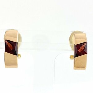 VERITE Garnet Design Earrings K18 Yellow Gold Pink Gold Verite Earrings YG PG Garnet Ladies Used