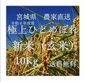 Rice New Yoshimi Miyagi Prefecture Hitomebore 10kg Direct delivery Ordinance 4th year shipping brown rice