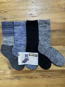 Blue system [Extra Fine Merino Wool Socks] 4 Pair Set Ladies Crew Socks Trecking Outdoor Climbing Coldness