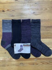 Purple system [Extra Fine Merino Wool Socks] 4 Pair Set Ladies Crew Socks Trecking Outdoor Climbing Coldness