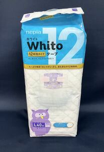 [Tape L size] Nepia WHITO 12 -hour type (9-14kg) 40 pieces of bags There are cracks and unused