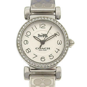 Coach COACH Madison Ladies Quartz Watch Signature Besel Crystal SS White Dial 14502870 Used new arrival OW0385
