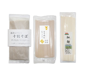 Natural cultivated dried noodles 3 kinds set ☆ 10 % soba &amp; somen &amp; udon ☆ Use soba and wheat made by the ultimate natural cultivation method of pesticide -free pesticides ☆ No additive ☆