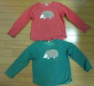 Samansa MOS2 Pair look Long Sleeve Trainer Red, Green Sweat 100%Cotton Cotton 100%Cotton Cut Saw