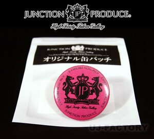 ★ JUNCTION PRODUCE/Junction Production ★ Original Can Badge/Pink Base x Black Logo [1]