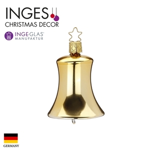 [100347] Christmas tree decorative ornament INGE-GLAS MANUFAKTUR Gold Bell Holy Bell Christmas Bell 6.5cm