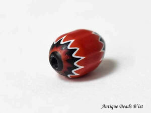 ● Waku Waku Tonbo Ball ★ Vintage Venice 5 layer red shevron dragonfly ball dragonfly ball antique beads [Z16073] [Competition]