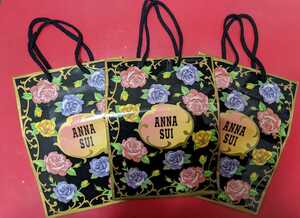 ★ ANNA SUI ★ Flower pattern shop paper bag 3 pieces ★ Shopper ★ Anasui ★