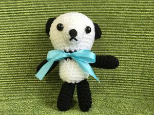 Amigurumi's panda (ribbon light blue) handmade