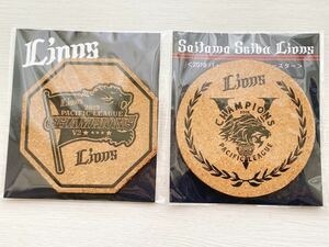 Not for sale Seibu Lions championship commemorative 2 pieces set coaster cork support