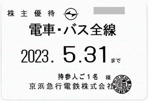[Keihin Kyuko Electric Railway (Keikyu)] Up to shareholder -friendly riding certificate / regular / train bus line / 2023.5.31