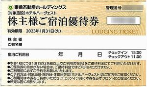 Tokyu Real Estate Shareholder Special Shareholder / Accommodation Coupon (Hotel Harvest) [1 sheet] * There are multiple / 2023.1.31