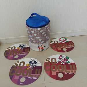 [New unused] Tokyo Olympic Paralympic 2020 Volunteer Olympic Goods Cooler Box &amp; 4 Uchiwa