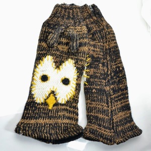 New unused ★ Free shipping 35 % off 13 kinds of pleasant animal ★ Warm wool+fleece ★ Animal ★ Leg warmer warm handmade ethnic owl