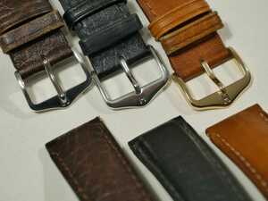 HIRSCH Camelgrain Camel Grain 19mm (Can be used even with 18mm) 3 -color set watch belt used