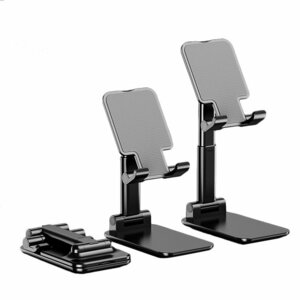 Smartphone stand folding holder Exploring videos mobile phone table stand Non-slip TV Black T-3