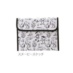 ☆ Snoopy Sketch Mother and Child Handbook Case Disney Javara DISNEY Easy -to -use multi -case passbook case card for two people zipper