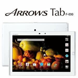 Ryogami Arrows Tab F-03G White docomo 64GB Android version 4.4.4 Judgment ○ Fujitsu Tablet Body One Seg Full Seg Initialized Y45MR