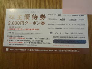 Baroque Japan Shareholder Appraisal Ticket 2000 yen