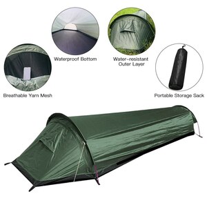 Sleeping bag tent backpack Army green trip, camp / hiking outdoors and lightweight survival windproof rainproof rainproof