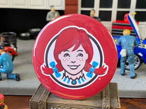 Wendy's official can badge L size (face) ■ American miscellaneous goods