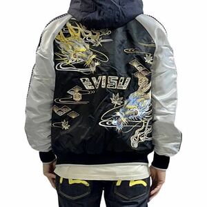 New Evis Heritage EVISU HERITAGE Denim Switching Dragon Dragon Family Crest Embroidery Food Skajan Heat Protection Material Quilting M size
