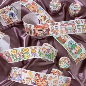 New overseas masking tape 4 kinds of winding girl collage scrapbooking Susso File Journal Material Paper