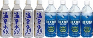 A set of 8 water supply beverages (hot spring water 99 (Kagoshima Prefecture) 4 Hita Tenjosui 4) 500ml x 8