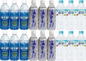 A set of 18 water supply beverages (hot spring water 99 (Kagoshima prefecture) 6 natural water 6 bottles today) 500ml x 18 bottles