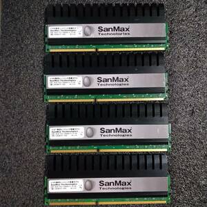 [Used] DDR3 memory 16GB (4GB 4 sheets) SANMAX SMD-4G68H1P-13Hz Tsukumo limited heat sink [DDR3-1333 PC3-10600]