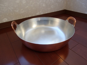 Immediate successful bid special price new copper tempura hot pot 48㎝ Fried pot copper fried hot pot 48㎝ New unused Japanese business new product