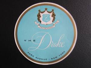 Hotel label ■ The Drake ■ New York ■ 1950's