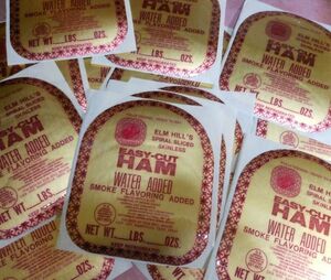 Overseas paper vintage ELM Hill Easy-CUT Glitter food Sticker Meat Rabel 15s 15s