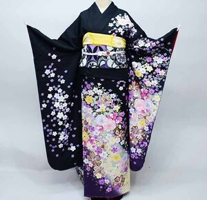 Kimono Kimono Full Set Pure Silk Hyakka Ryoran 7 days Up to Rental Small items all 20 points (Rental] R35511