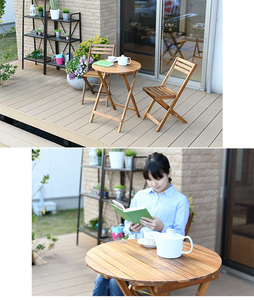 [Selling] Garden table set (3-piece set) Folding MST-3/MRT-3 Circle table set (round type)