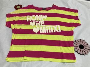 Ronnie Short Sleeve T -shirt Size L 150cm Tops 146-157cm Kids Junior Girl Roni Short Sleeve Cut Saw Border