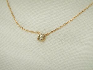 2165t [Genuine warranty] Canal 4 ° C K10 Diamond pendant necklace chain 40cm Total weight 0.6g Pink gold Canal4 ℃