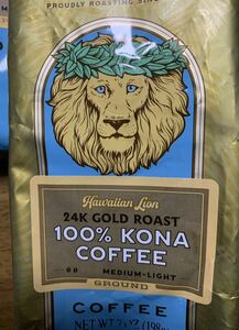 100% including shipping Kona Coffee Powder GROUND Coffee Lion Coffee K24 Coffee King 198G 3 bags