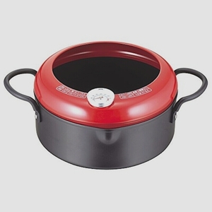 Free shipping ★ Pearl metal only one / stage iron with iron temperature meter double-handed tempura pot 20cm HB-1444 (red)