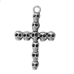 Metal Charm (1 piece) Cross Design Charm Necklace Pendant Parts Materials Store 41mm x 26mm