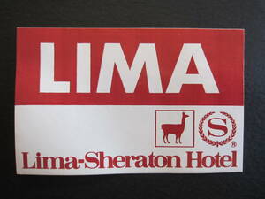 Hotel label ■ Sheraton ■ LIMA ■ SHERATON ■ Lima ■ Lima-sheraton Hotel ■ Peru ■ Sticker