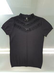 New unused item with tag ■ Rest rose short sleeve knit black M