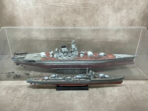 Nara Battleship Musashi Akizuki 2 -piece Set Clear Case Not Shipped Junk Dirty Dolished Japanese Navy Plastic Model Directly Recommended
