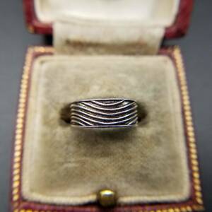 Wave Border 925 Silver Vintage Ring Silver Art Deco Ring Showa Retro Accessories Baby Ring Pinky YMP ⑤27