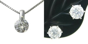 Diamond Necklace Earrings 0.251ct F Color IF Class 3EX Cut H &amp; C 0.4ctup D Color IF Class 3EX Cut H &amp; C CGL