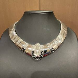 Luxurious large Vintage GIVENCHY Givenchy Givenchy Line Stone Choker Necklace
