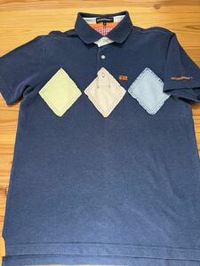postage included! ROSASEN Short Sleeve Polo Shirt Paste Argyle Navy Navy M Size Losersen Short Sleeve Shirt GOLF Golf Wear Polo Shirt