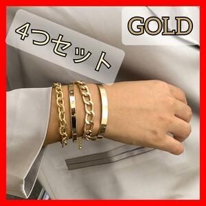 Gold Set Bracelet Gold Korea Men's Ladies Accessories Jala Jara High Quality Hardware Fashionable 4